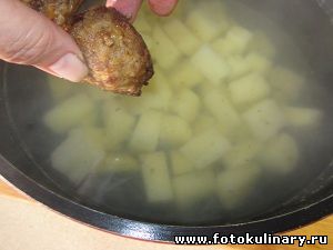 Суп с фрикадельками и плавленым сыром 
